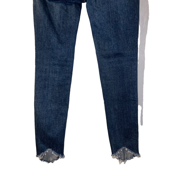 RAG & BONE Jeans Women's Size 25 Blue MANSON High Rise Ankle Raw Hem Skinny Jean - Picture 6 of 7